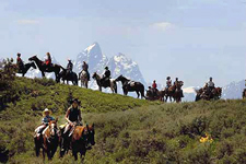 USA-Wyoming-Grand Tetons Covered Wagon Train